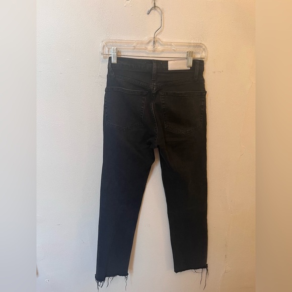 Re/Done Originals Straight Leg Washed Denim Black Size 24 - Picture 3 of 5